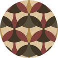 thumbnail image 1 of Ahgly Company Tapis d'Intérieur Lavable à la Machine, Carré, Transitionnel, Rouge Brun, Tapis de Zone, 3 Pieds Carré, 1 of 7