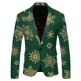 thumbnail image 1 of Men Christmas Snowflake Santa Men Suit Jacket Printed Pocket Lapel Button Mens Tuxedo Suit Jacket Suit, 1 of 5