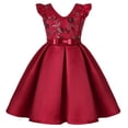 thumbnail image 1 of hoksml Robes d'Été, Robes pour Filles, Robe à Paillettes pour Enfants Jupe à Manches Volantées Robe Fille Festival Fête Robe Princesse Liquidation, 1 of 9