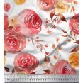 thumbnail image 1 of Soimoi Orange Poly Georgette Fabric Watercolor Floral Fabric Prints by Yard 42 Inch Wide, 1 of 3