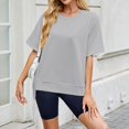 thumbnail image 4 of T-shirts à Manches Courtes pour Femmes Été Col Rond Décontracté Mode T-Shirt Basique Vêtements Mignons Tenues Tendance, 4 of 6