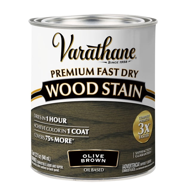 Varathane 245344 Premium Fast Dry Wood Stain Quart Olive Brown