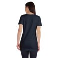 thumbnail image 4 of Inkmeso Long Length Notch Neck Top For Women Basic Cotton Tee Shirt w/ Pocket Patch Legging Top, 4 of 7