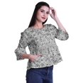 thumbnail image 3 of Moomaya Hauts Boho Coton Décontractés Amples Blouses Haut d'Été Col Rond T-Shirt, 3 of 4