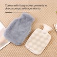 thumbnail image 2 of Graflsoa Double Handle Fleece-Covered PVC Hot Water Bottle with 2000ml Capacity, Light Coffee Color, Includes Inner Bag and Outer Cover, 2 of 7