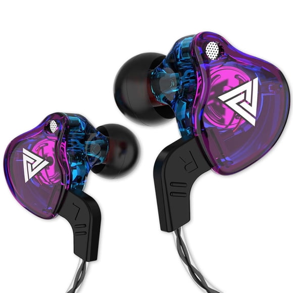 maskred QKZ Wired Earphone In Ear Stereo Sound Bass Porable Sport Earbuds Music Play MP3 MP4 Smartphone 3.5mm Jack Headphones Purple