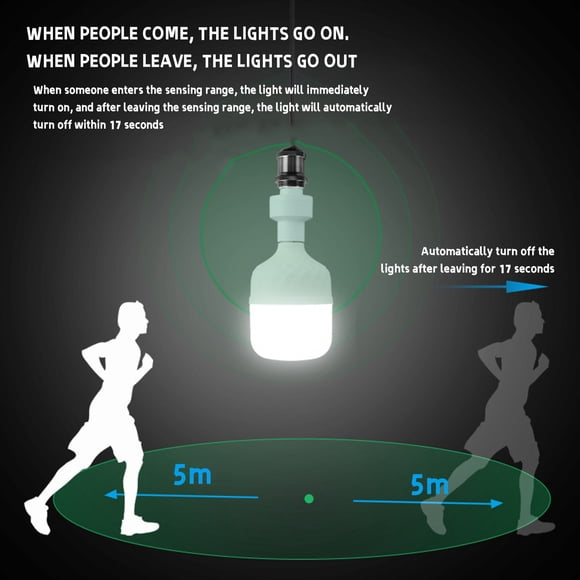 Motion Sensor Light Socket Motion Screw LED CFL Incandescent Bulb Adapter Human Body Sensing Control Automatically Extinguished In 17 Seconds