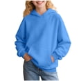 thumbnail image 1 of Girls Winter Hoodie Kid's Fleece Pullover Hooded Sweatshirt, 1 of 8