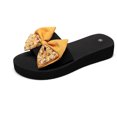 thumbnail image 4 of Styesk Womens Sandals New Summer Flip-flops Linen Floral Bow Flat Sandals, 4 of 8