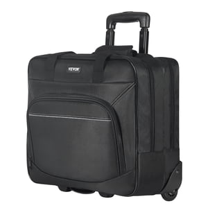 VEVOR Sac à ordinateur portable roulant 15.6 Sac informatique à roues de pouce pour les femmes au travail & Hommes Noir