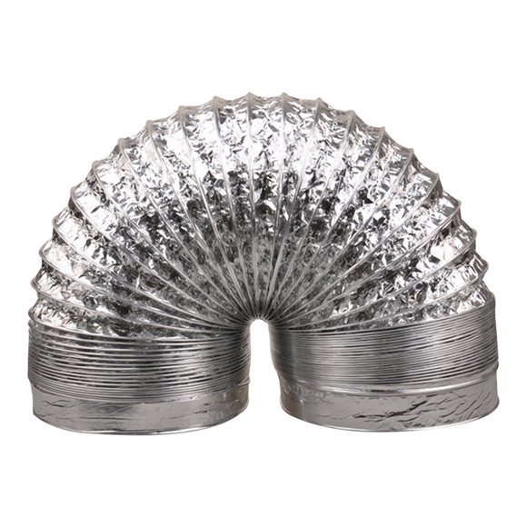 Tuyau de Conduit en Aluminium 1,5m Flexible pour Entrée d'Air, Ventilateur de Ventilation, Tuyau d'Évacuation pour HVAC (Argent)