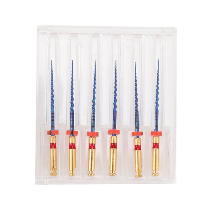 Endo Canal Files, 6pcs F2 Metal Heat Canal Files for Clinic 21mm,25mm