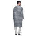 thumbnail image 3 of Atasi Kurta Pyjama Asymétrique Décontracté Imprimé pour Hommes Ensemble de Kurta Long de Designer, 3 of 4