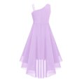 thumbnail image 2 of RUNQHUI Robe Pailletée Sans Manches pour Fille, Bretelles Asymétriques, Nœud Torsadé, Mariage, Fête, Maxi Lavande 14, 2 of 7