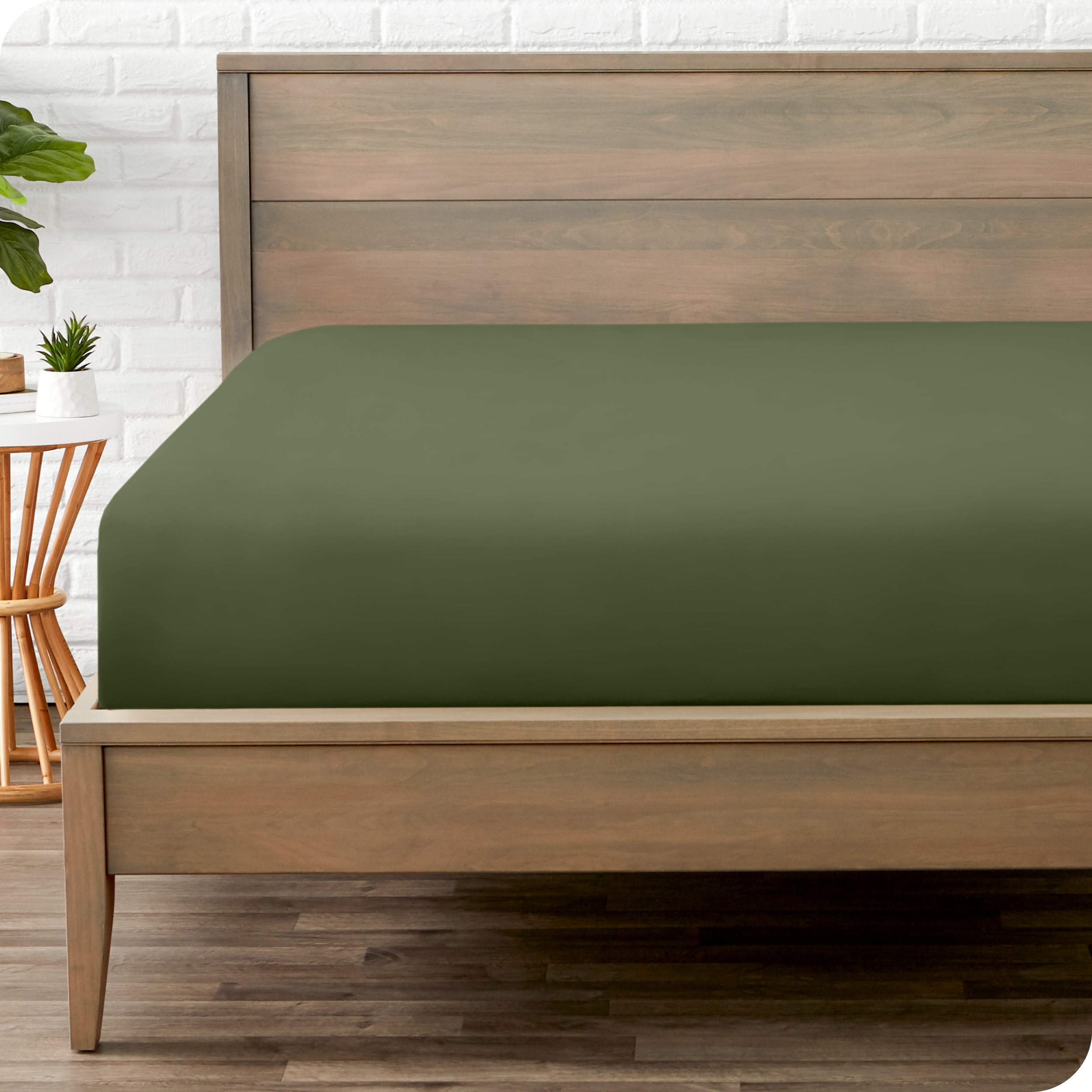 Bare Home Fitted Sheet - Premium 1800 Collection - Deep Pocket - Ultra-Soft Wrinkle Resistant - Short Queen, Cypress