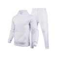 thumbnail image 1 of Innerwin Tracksuit Set Solid Color Men Sweatsuit Sports Hooded Athletic 2 Piece Jogging Suits White XL, 1 of 2