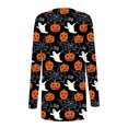thumbnail image 5 of Women‘s Halloween Cardigan Sweater Skull Pumpkin Print Pattern Long Cardigans Sweater Coats Tops Ginger M, 5 of 5