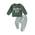 thumbnail image 1 of Honganda Toddler Boys 2Pcs Pants Sets Long Sleeve Letter Print Sweatshirt Tops and Drawstring Pants Sets, 1 of 9