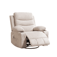 thumbnail image 3 of Fauteuil Inclinable Pivotant Surdimensionné avec Massage et Chaleur, Berceuse à Bascule 360° avec Inclinaison Manuelle, Porte-Gobelets et Poches de Rangement, pour Salon, Chambre de Bébé, Brun Beige Gris, 3 of 8