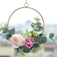 thumbnail image 3 of VONKY Metal Ring Hoop Wreath Garland With Realistic Artificial Roses Timeless Beauty Artificial Rose Flowers Artificial Flower Y892round 1Set, 3 of 6