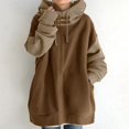 thumbnail image 2 of Sweat-shirt à Manches Longues à Fermeture Éclair à Capuche Ample pour Femmes, 2 of 5