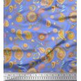 thumbnail image 1 of Soimoi Blue Rayon Fabric Mandala & Paisley Decor Fabric Printed Yard 42 Inch Wide, 1 of 4