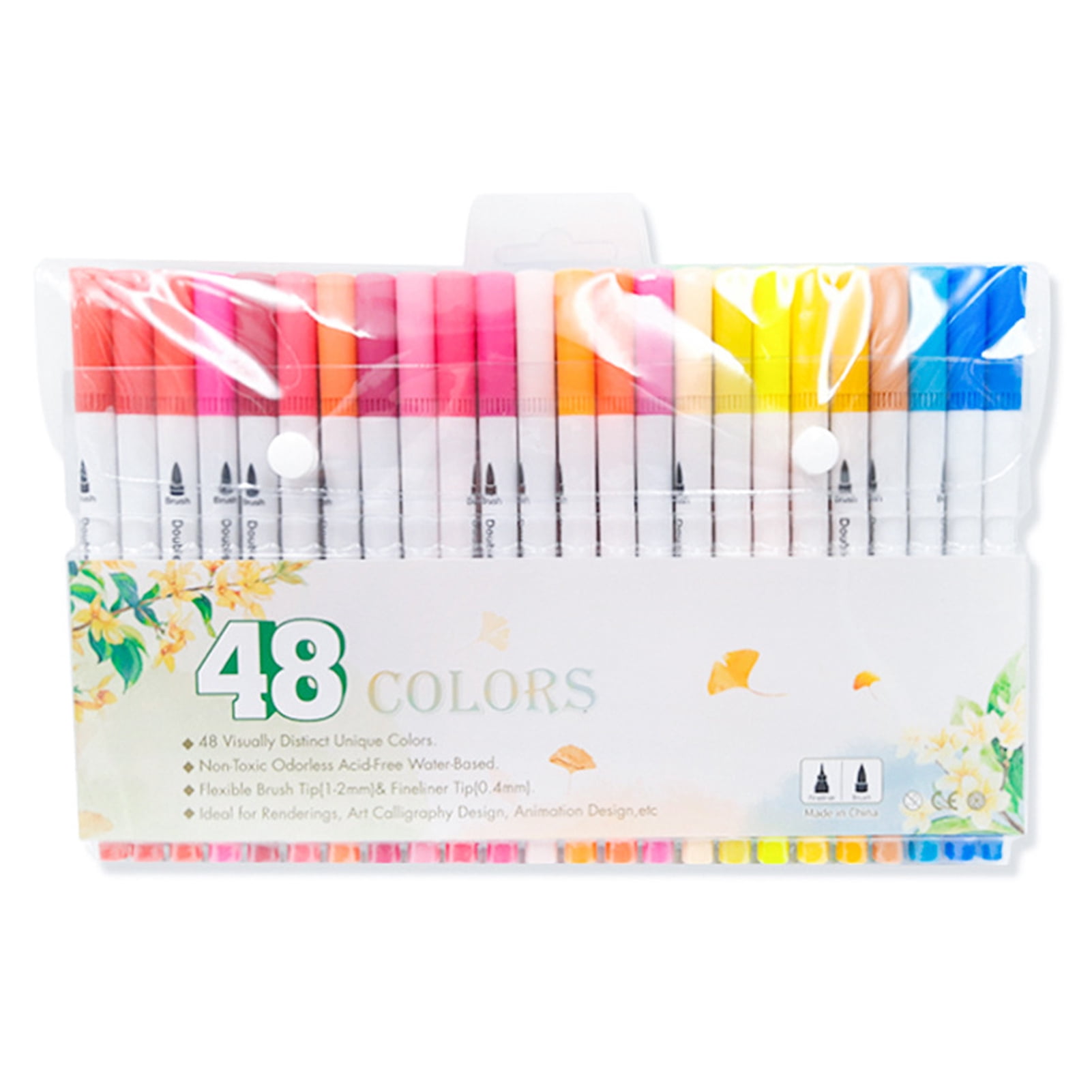 Amdohai 48 Colors Markers Set Double Tipped Colored Pens Fine Point Art Markers for Kids Adults Coloring Drawing Illustrations Artist Sketching