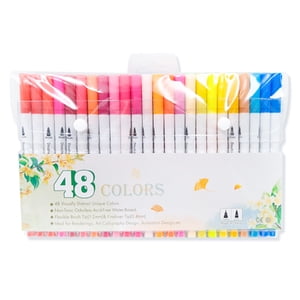 Amdohai 48 Marqueurs de couleurs Set Stylos colorés à double embout Fine Point Marqueurs d'art pour les enfants Adultes Coloration Dessin Illustrations Artist Sketching