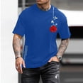 thumbnail image 2 of LUOGENLI T-shirts pour Homme pour Hommes T-shirts Graphiques Vintage T-shirts à Imprimé Floral et Lettrage Col Rond Manches Courtes T-shirts Décontractés d'Été pour Homme T-Shirt Graphique Pâques Bleu TG, 2 of 4