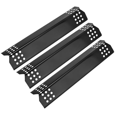 3-Pack Grill Heat Plates Replacement Parts, 14.6" Porcelain Steel Heat Tents Burner Cover, Heat Shields for Outdoor Gas Grill [Black]