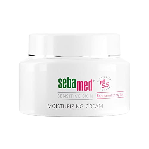 Seba med Crème du visage hydratante pour la peau sensible pH 5.5 Hypoallergénique Ultra Hydratant avec la vitamine E Dermatologue Recommandé 2.6 Les courants d'eau (75 Milliliteurs)