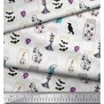 thumbnail image 3 of Soimoi Polyester Crepe Fabric Ghost,Skull & Witch Halloween Print Sewing Fabric Yard 42 Inch Wide, 3 of 3
