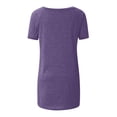 thumbnail image 5 of Womens Summer Solid Round Neck Loose Short Sleeve Tops T-shirt Blouse, 5 of 5