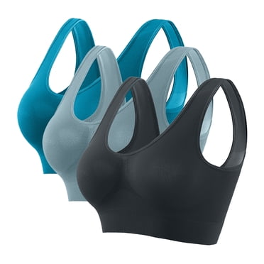 Cameland 3 Pack of Wireless Sports Bras for Women High Impact Support Plus Size Push Up Sports Bra with Removable Pads Bounce Control Sports Bras