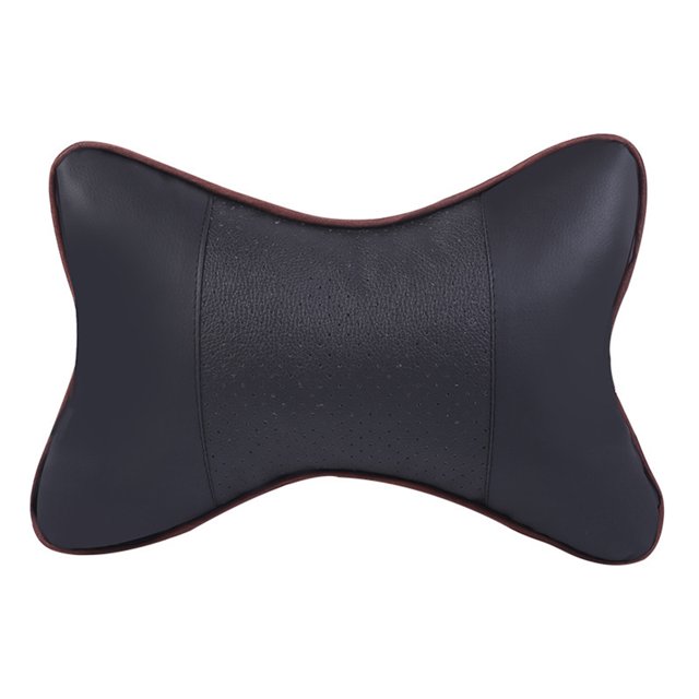 CARTTOU Car Seat Headrest Car Interior Pu Leather General-Purpose Breathable Car Bone Pillow Backrest
