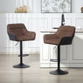 thumbnail image 2 of HOMCOM Adjustable Bar Stools Set of 2, Swivel Tufted Fabric Barstools, 2 of 10