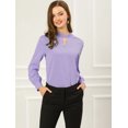 thumbnail image 3 of INSPIRE CHIC Blouse à Boutons pour Femmes à Col Montant avec Goutte d'Eau, Dos Plissé, 3 of 6