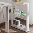 thumbnail image 2 of Fesfesfes Clearance Laundry Room Organizer, Mobile Shelving Unit Organizer with 3 Large Storage Baskets, Slit Storage Slim Slide Out Pantry Storage Rack for Narrow Spaces, 2 of 5