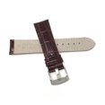 thumbnail image 4 of 20mm Mens' Alligator Style Leather Watch Band Strap, Glossy Finish, Stainless Steel Buckle, 4 of 7
