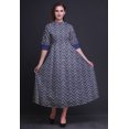 thumbnail image 2 of Bimba Check Printed Roll Up Sleeves Button Down Mid-Calf Women Shirt Dress-Medium, 2 of 5
