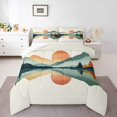 thumbnail image 1 of Erosebridal Green Mountain Boho Sun Comforter Sets Full Size, Simple Art Landscape Comforters & Duvets, Reversible 3pcs, 1 of 7