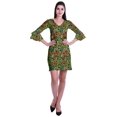 thumbnail image 2 of Moomaya Robe Courte Imprimée pour Femmes, Manches Évasées, Coupe Droite, Robes pour Femmes, Vêtements d'Été Décontractés, 2 of 6