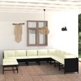 thumbnail image 1 of vidaXL 11 Piece Garden Lounge Set with Cushions Poly Rattan Black, 1 of 5