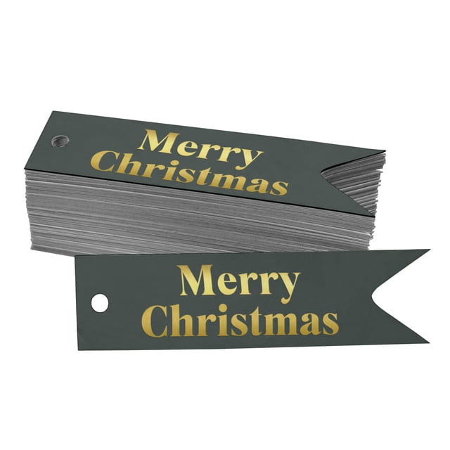 Inkdotpot Real Gold Foil Merry Christmas Tags Favor Hang Paper Tags 50 Pieces