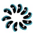 thumbnail image 2 of S SERENABLE 10pcs Neoprene Golf Club Head Covers Wedge Iron Black+Light Blue, 2 of 9