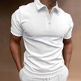 thumbnail image 2 of Men Casual Solid Turndown Pullover Button Short Sleeve Blouse Tops, 2 of 6