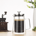 thumbnail image 2 of Cafetière à Piston 650ml - Bouilloire en Verre Borosilicate à Double Paroi, Cafetière Maison avec Filtre, 2 of 6
