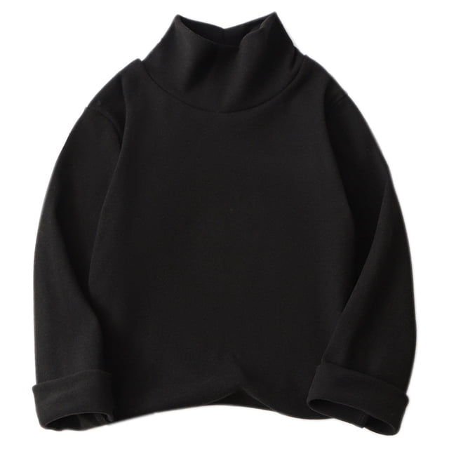 MeetoTime Chandail de Base en Coton pour Bébé à Demi-Col Roulé, Haut de Base Décontracté à Manches Longues, Couleur Unie, Automne Hiver, pour Tout-Petits Garçons Filles