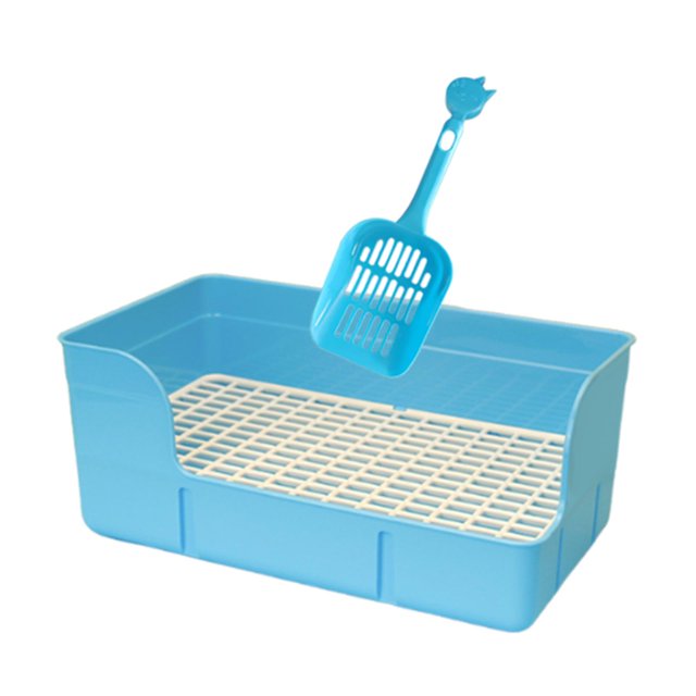 Milaget Rabbit Litter for Cage Bedpan Ferret Guinea Pig Potty Tray Corner Litter Pan Blue