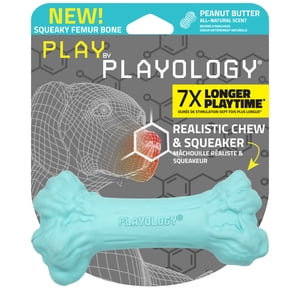 Playology Small Squeaky Femur - Peanut Butter Scented Dog Toy